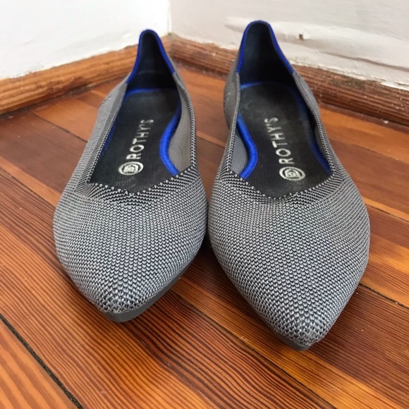 Rothy’s Grey The Point Recycled Washable Flats - Picture 2 of 10